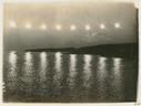 Image of Eight exposures of midnight sun in Smith Sound from Sunrise Point begin 11pm 
